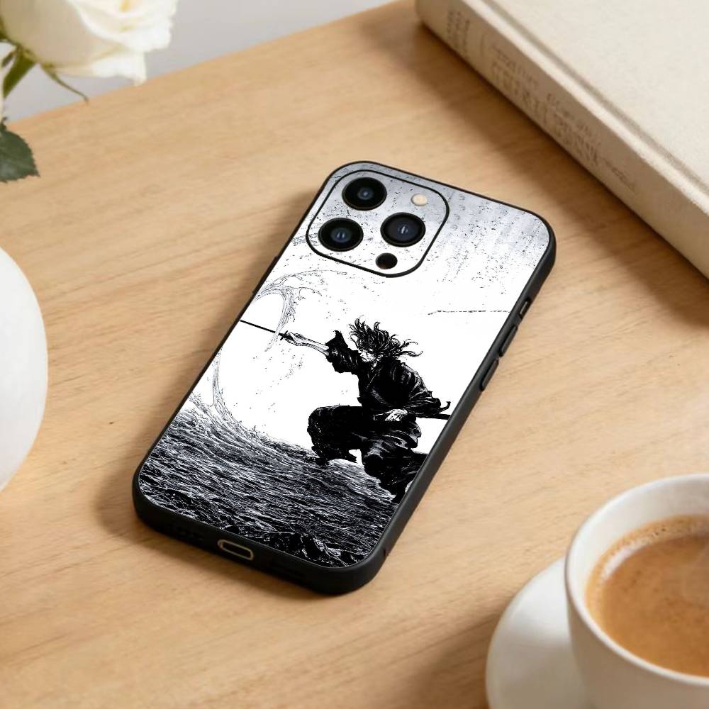 

Miyamoto V-Vagabond M-Musashi Phone Case For iPhone 17 16 15 14 13 12 Max Plus Silicone Black Cover iPhone15pro