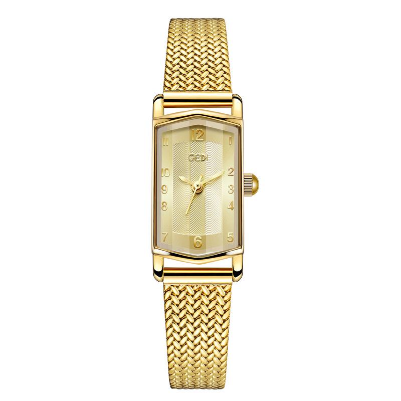 Wheat Ear Small Gold Watch Niche High-End Waterproof Guangzhou Watch Women S Stainless Steel Quartz Watch