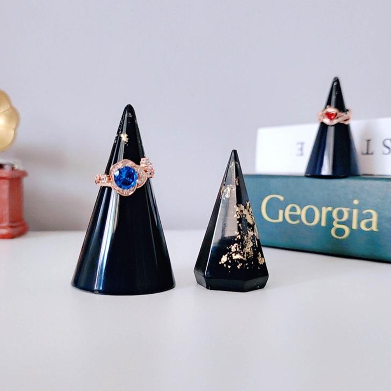 DIY Epoxy Crystal Valentines Day Geometry Circular Cone Rings Holder Mold for Rings Holder Jewelry Storage Home Decor