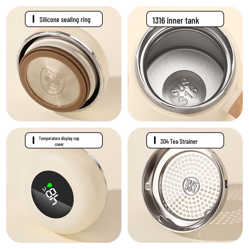 Shuixi SX 316 Stainless Steel Smart Insulated Tea Mug with Handle