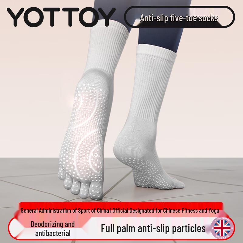 

Yottoy Women s Professional Yoga Pilates Anti-slip Five-Toe Socks S