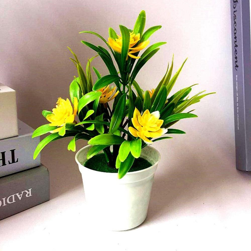 With Pot Bright Color Potted Ornaments Home Decor Simulated Potted Flower Artificial Flower