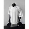 Jiming Line Deconstruction Short Sleeve T-Shirt Men's Summer New American High Street Heavy T-Shirt Loose Casual Half Sleeve Top