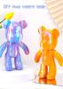 DIY Fluid Bear Sculpture Handmade Bearbrick Doll Ornaments Violent Bear Graffiti Painting Parent child Toy Gift Home Decoration
