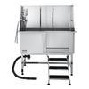 127 Cm Dog Grooming Bath Tub Stainless Steel W Stairs Water Filter Left