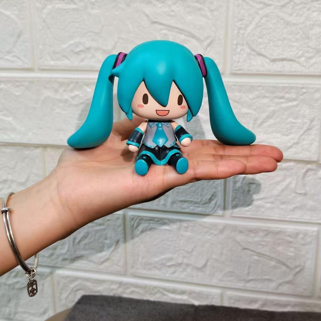 Kawaii Hatsune Miku VOCALOID Fufu Chibi Figurine Cartoon Doll Desktop Ornament Action Figures PVC Models Anime Collectibles