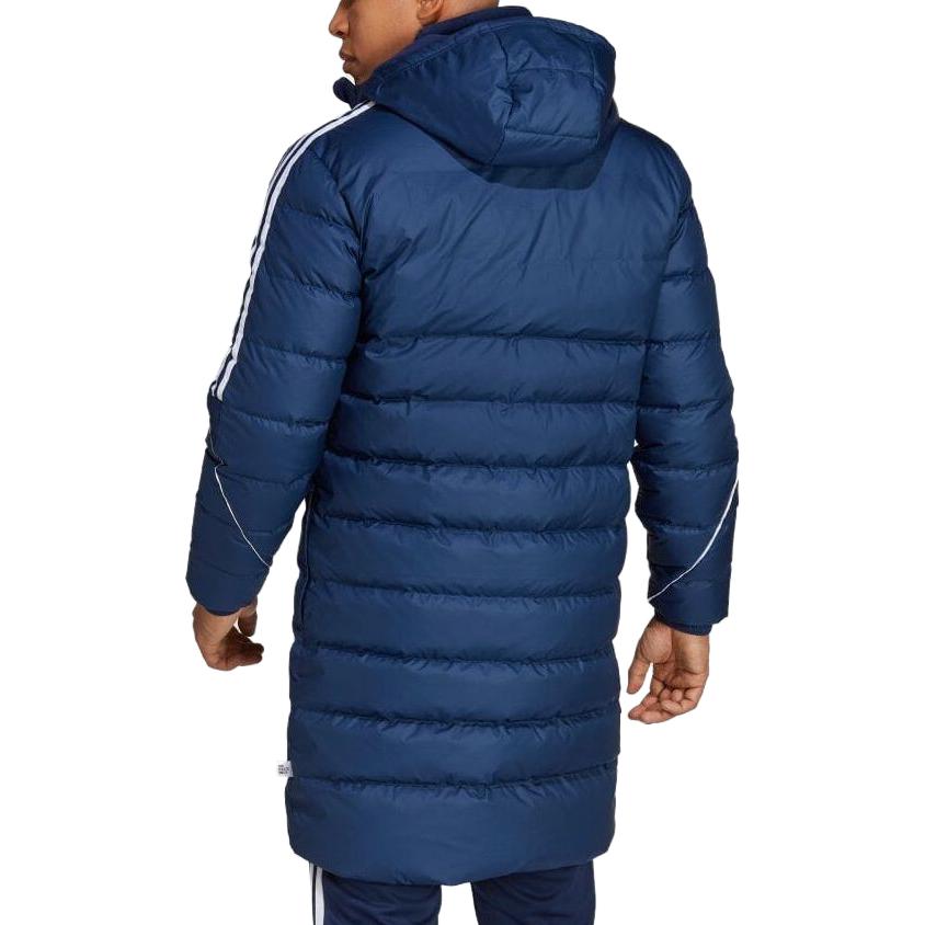 Adidas Striped Hooded Mid-Length Long Sleeve Jacket Men Jacket Blue HS3616