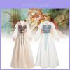 Elegant Renaissance Dress For Women Featuring Medieval Pirate Style And Fairy Design In Soft Polyester Fabric Available In Cream And White