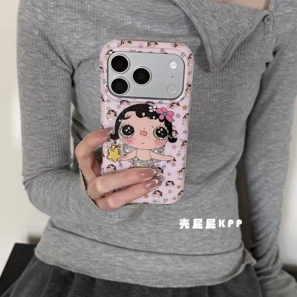 Pink braid star girl ins15 for Apple 17ProMax phone case iPhone16Pro explosion 15