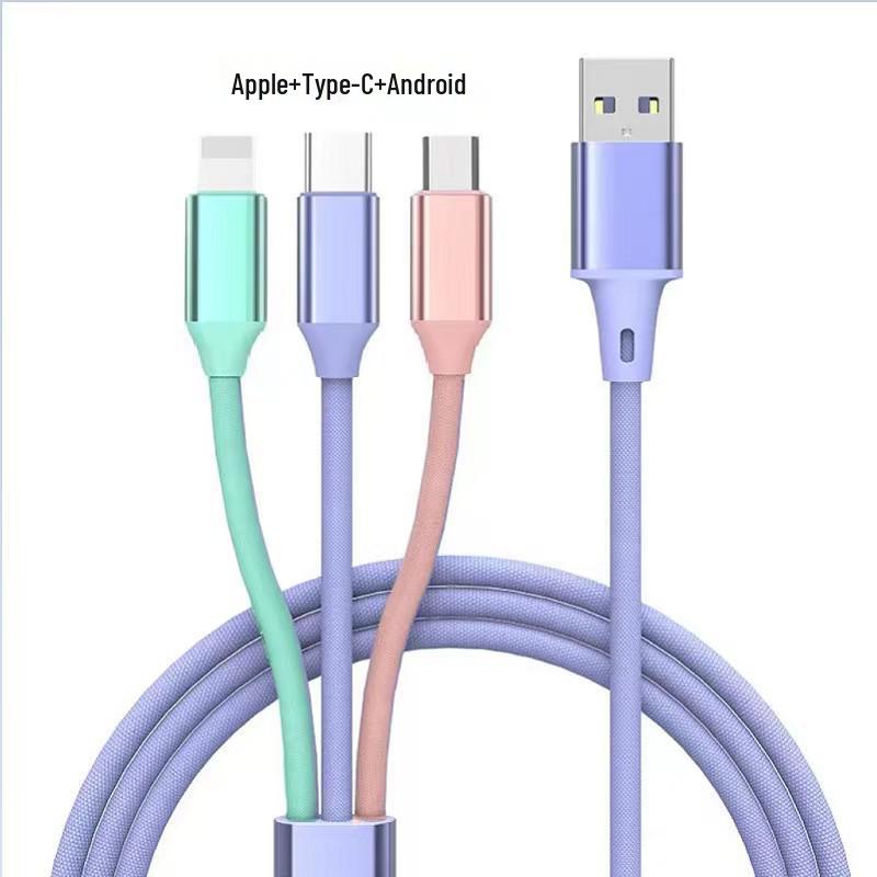 2m 3-in-1 USB Multi-Head Cable for Huawei, 66W Super Fast Charging (Type-C)