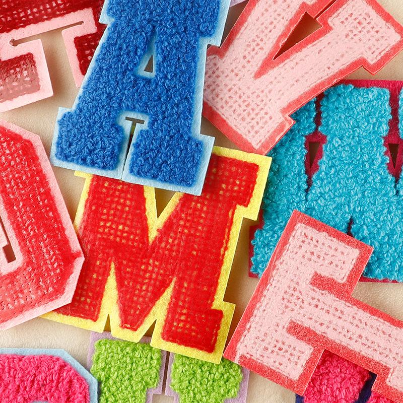 Diy Patch Sticker Letter Towel Embroidery Cloth Sticker Multi-Color Cloth Label Clothing Accessories Badge Embroidery Sticker