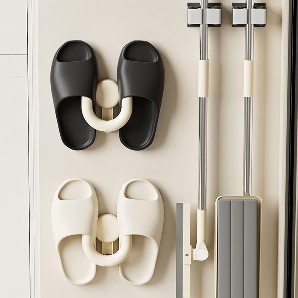 Suction Cup Wall Mounted Slipper Rack No Drilling Required Bathroom Wall Hanging Drain Hook Shoe Hanger Organizers Rack