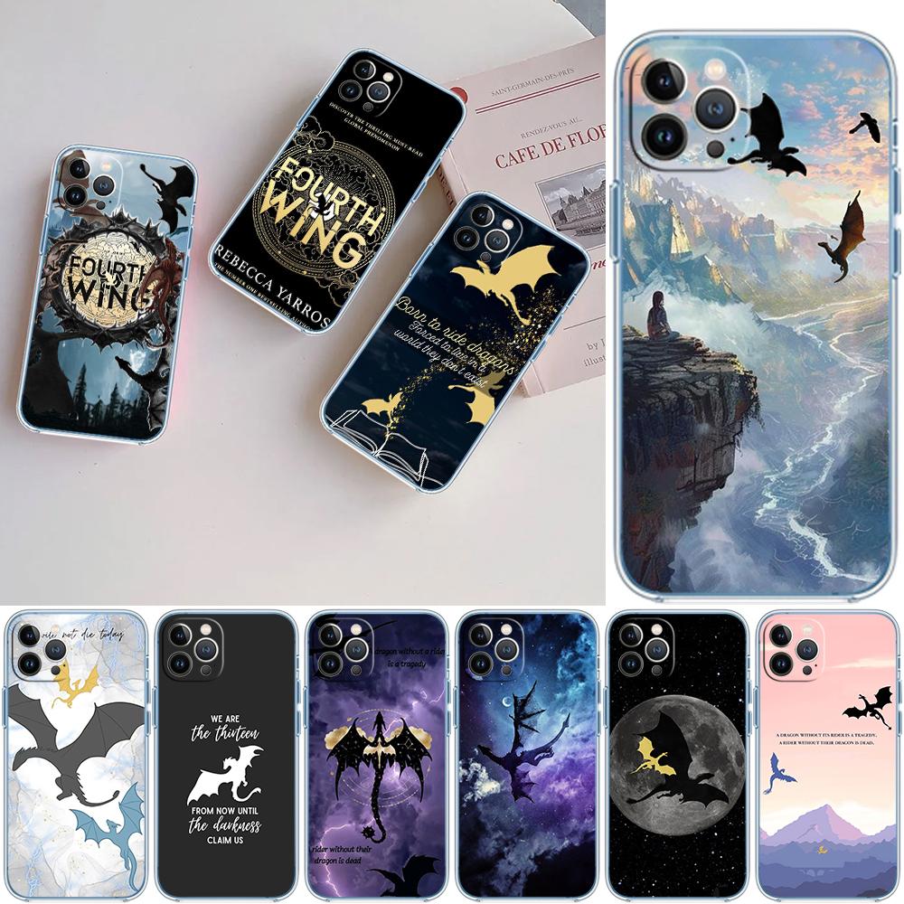 LO44 Fourth Wing Dragons Soft Shell Transparent Phone Case for Motorola Moto G7 G8 G9 G84 G85 G73 G24 G15 Z2 Play Power Plus