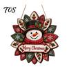 Rustic Xmas Wall Plaque Christmas Wooden Hanging Sign, Decorative with Hemp Rope, 2D Gift for Friends Flat Tree Pendant Holiday Home Door Fireplace