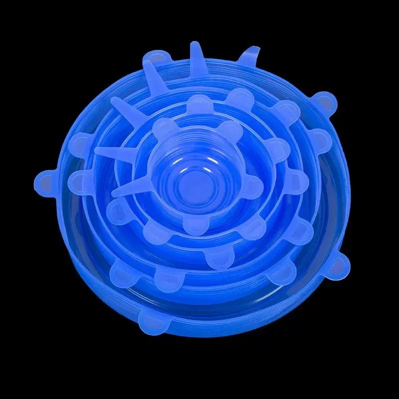 Container For Kitchen Storage Organization Adaptive Food Cover Dishes Adjustable Elastic Silicone Caps Refrigerator Plastic Home