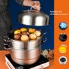 Stainless Steel 2/3 Layer Thickened Steamer Soup Pot Suitable All Kinds Of Stoves Kitchen Special Steam Pot Cooking Tools