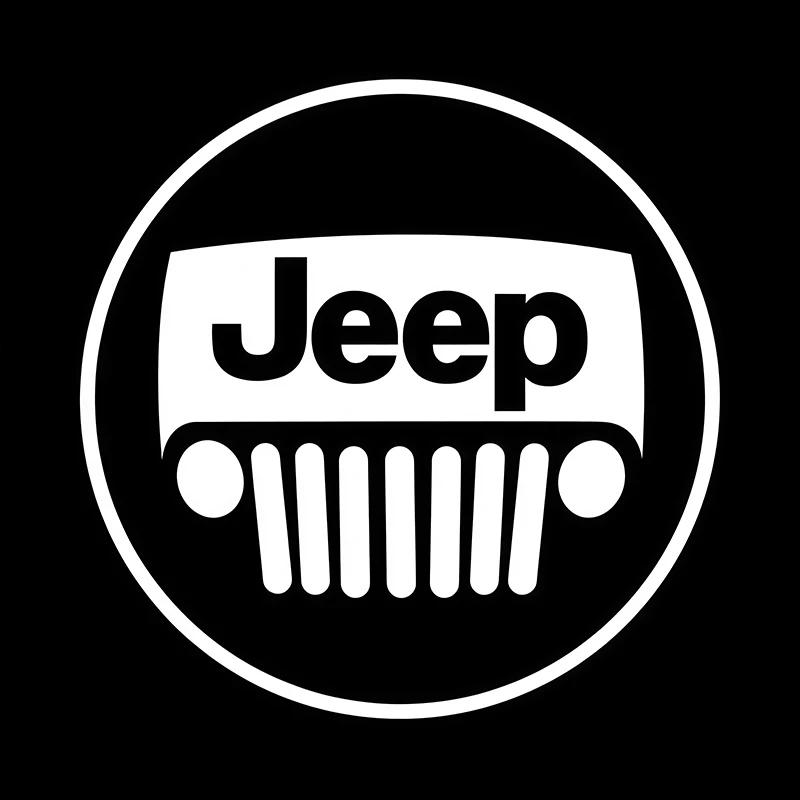 

For Jeep 2Pcs 3D Car Welcome Light LED Atmosphere Ghost Lamp Decorative For Jeep Wrangler Grand Cherokee Wagoneer Gladiator C белый