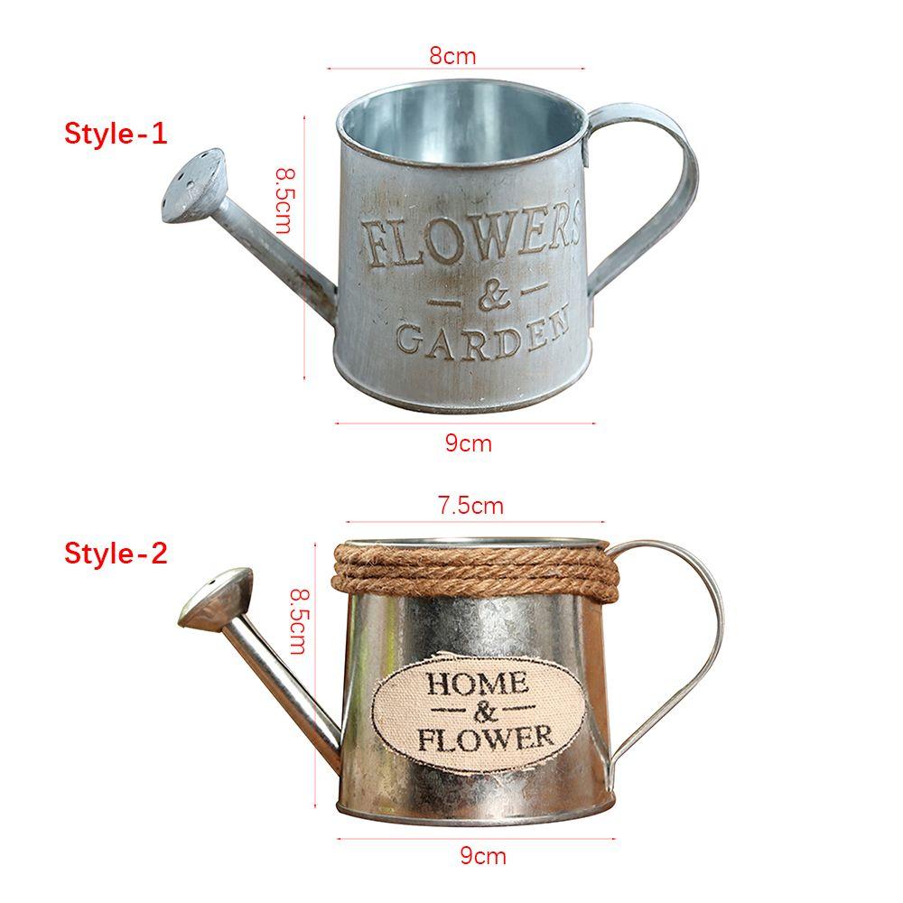 Office Decor Home Iron Sheet Embossed Wrought Flower Bucket Watering Can Vases