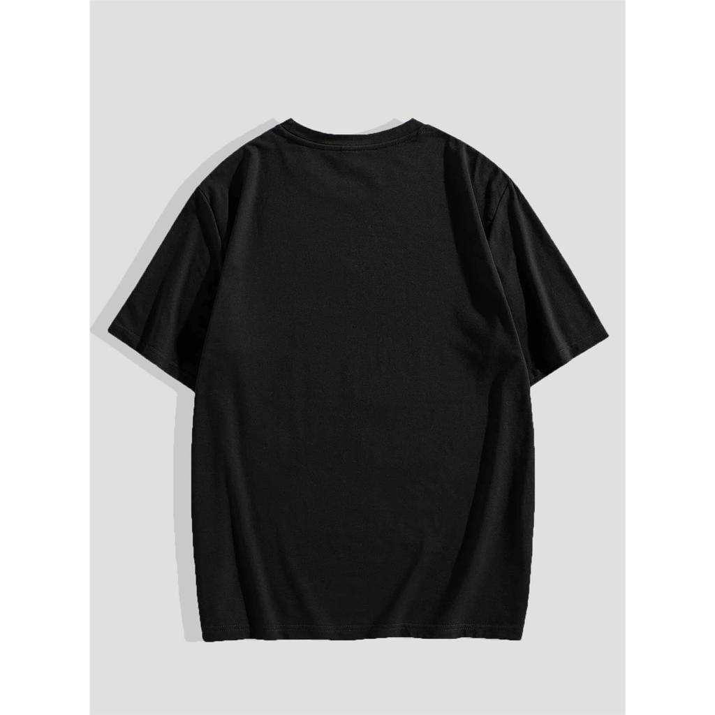 Men'S Dark-Themed Print Design T-Shirt - Loose Oversized Short-Sleeve Round-Neck T-Shirt for Summer Street Style