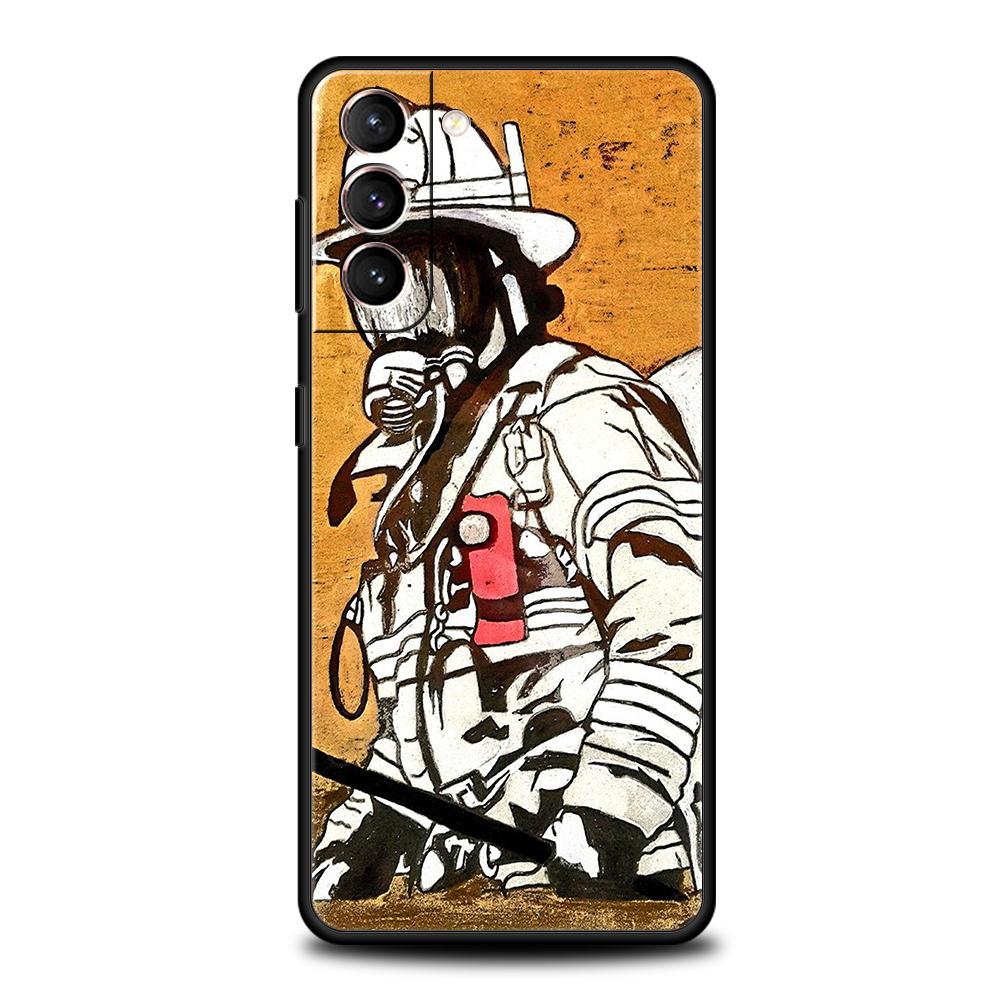 

Fireman Firefighter Phone Case For Samsung Galaxy S25 S24 S23 S22 Ultra S20 S21 FE 5G S10 S9 Plus S10E Soft TPU Cover Samsung S24