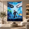 Decorative Tapestry,How To Train Your Dragon Printed Wall Art, Lightweight Wall Hanging For Bedroom Background
