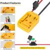 Power Wheels Adapter Battery Adapter For Dewalt/Milwaukee 18V 20V Battery 12AWG Wire Power Connector With Fuse DIY Tool