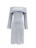 2023 Women's Off-Shoulder Slit Knitted Dress - Long-Sleeved Autumn/Winter Fashion for Europe and America