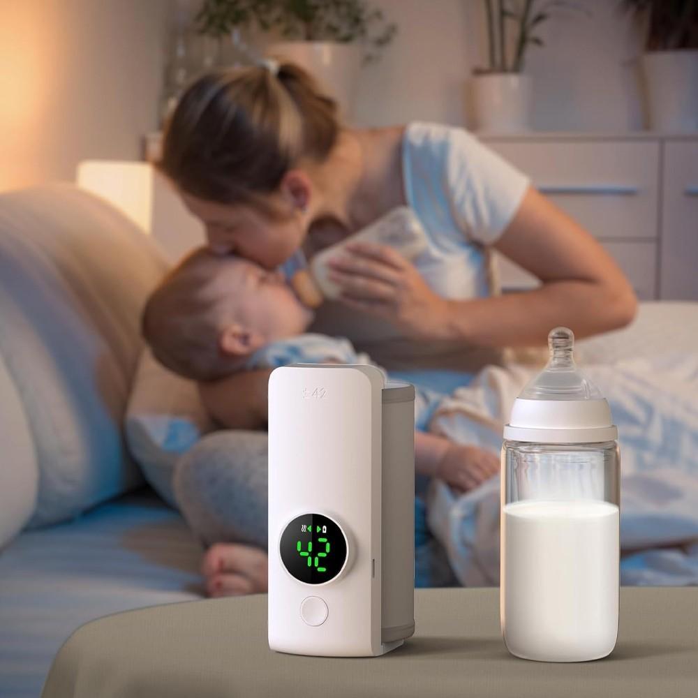 6-Speed Temperature Regulation Milk Heater Portable Infant Milk Bottle Warmer USB Charging Baby Nursing Milk Heating Device