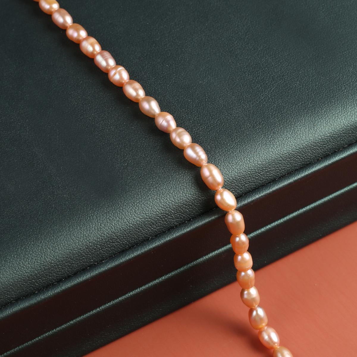 1String, Natural Freshwater Pearls, 4-5mm, Handmade Rice Pearl Beads for Jewelry Making DIY, Cheapest Items Available 36cm 1String/4-5mm-36cm оранжевый