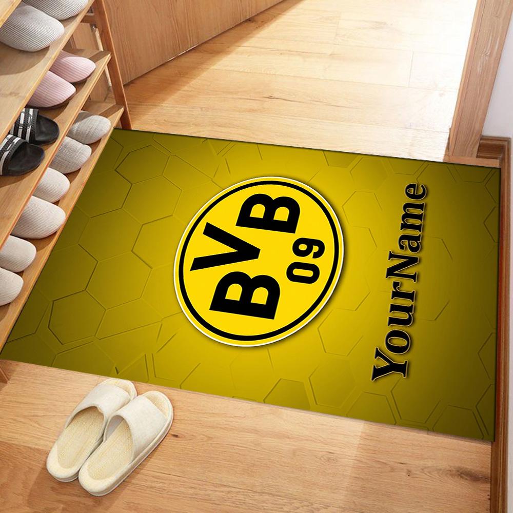 Borussia Dortmund Customize Your Name Floor Rug Office Rug Design for Dormitory Outdoor Playrooms Decorate Room Anti-slip Rug Decorate Offices