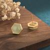 Gold-Inlaid Imitation Hetian Jade Celadon Earrings with Court Style Design for Hanfu Cheongsam Costumes