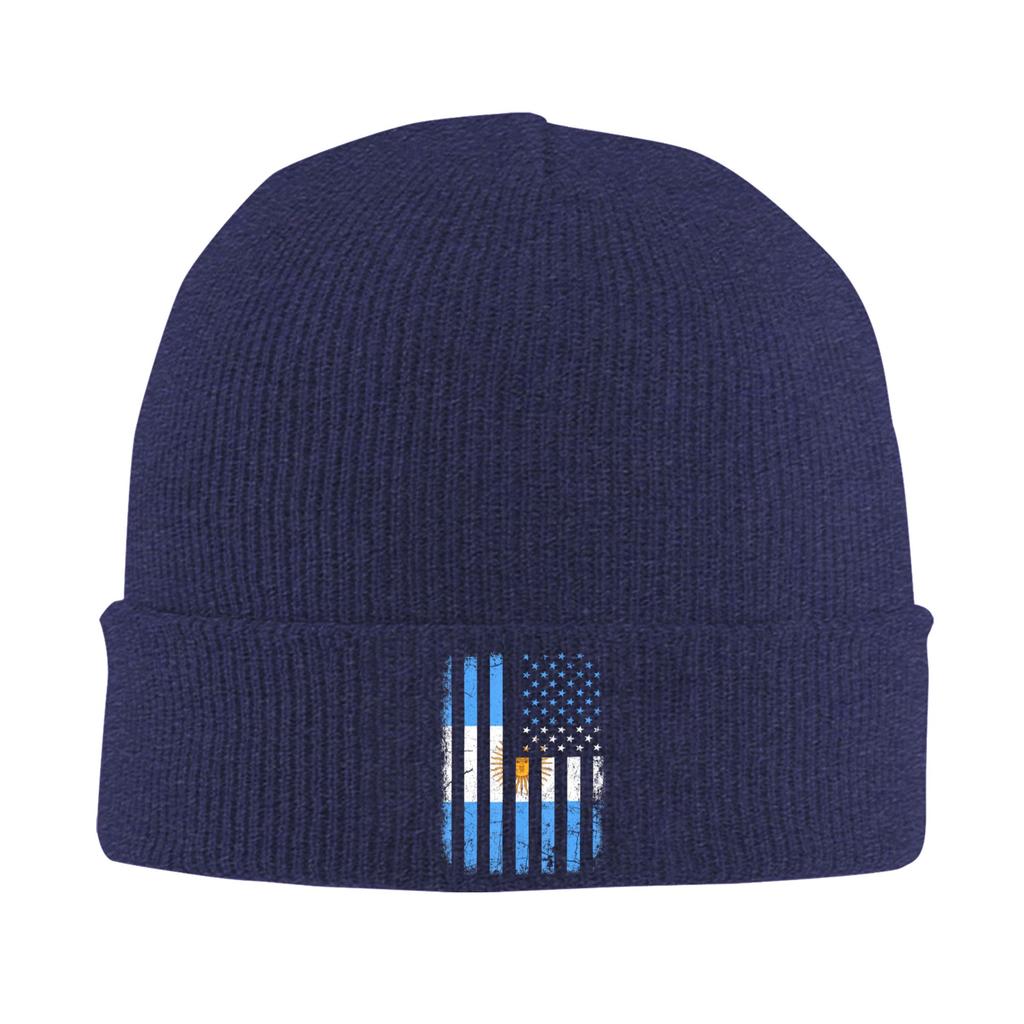 Argentinian American Flag Argentina Knitted Hat Womens Unisexs Beanie Winter Hat Warm Caps