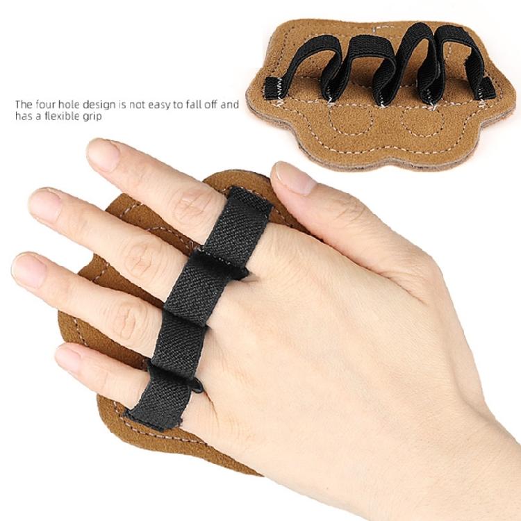 Hand Grip Pad Flexible Elastic Straps Fitness Hand Protector Four Finger Design Leather Layer For Gym Exercise Comfort