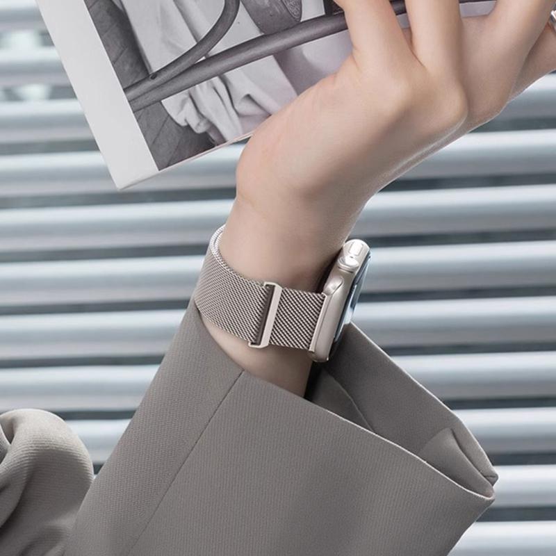 Milanese Loop Strap For Apple Watch Bands 44mm 40mm 45mm 41mm 49mm 42mm correas bracelets iWatch series 6 se 8 9 10 11 ultra 2 3