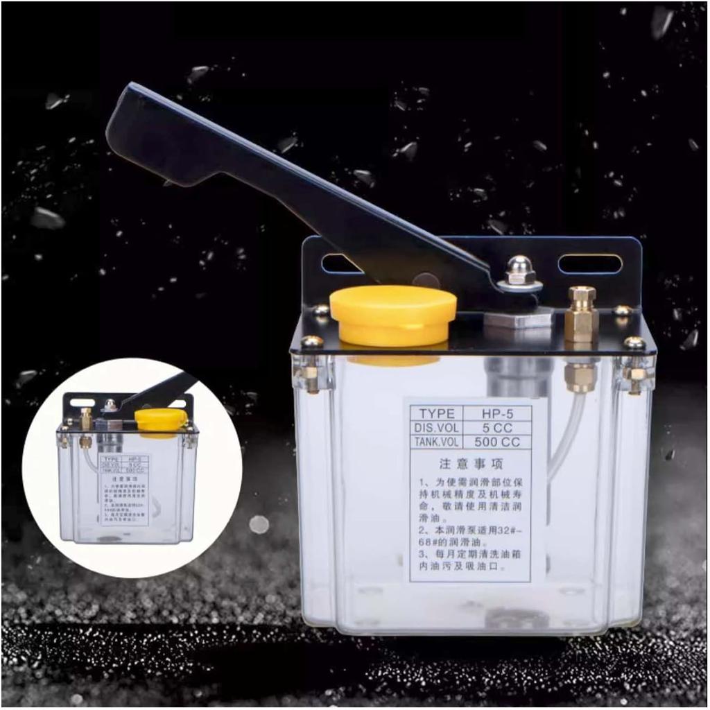 500CC Manual Lubricating Oil Pump, 0.5L Hand CNC Lubrication Pump, Machine Tool Grinder Milling Machine Oil Pump