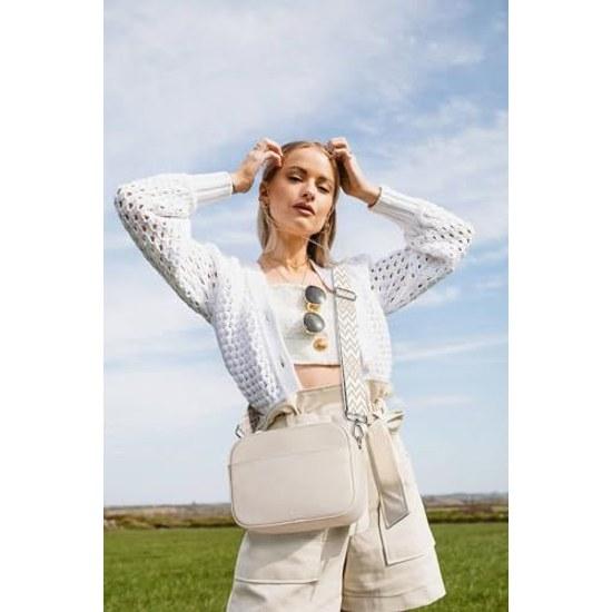 KALIDI Shoulder Bag Womens Small Mini Crossbody Multi-layer Waterproof Lightweight Large Capacity Leather Two Straps Included