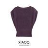 Fashion Style 2024 Autumn New Women's Thick Needle Knitting Wide round Neck Sleeveless Casual Comfortable Top 5536100
