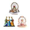 2D Flat Ferris Wheel Sculpture with Base Christmas Home Decoration Desktop Sign Acrylic Figurine Tiered Tray Ornament