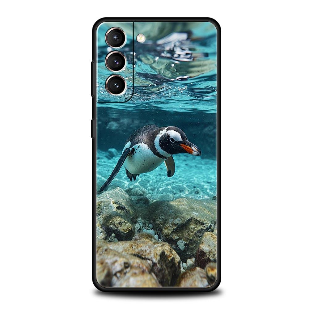 Penguin Arctic Phone Case For Samsung Galaxy S24 S23 S22 S20 Ultra S21 FE 5G S10 S9 Plus S10E S8 Soft Silicone Cover