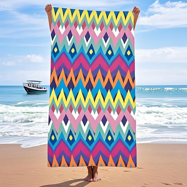 Neon Flower Peace Sign Love BFF Polyester Beach Towel Quick Dry Sand Free Bath Towel for Summer Pool Travel BFF Gift
