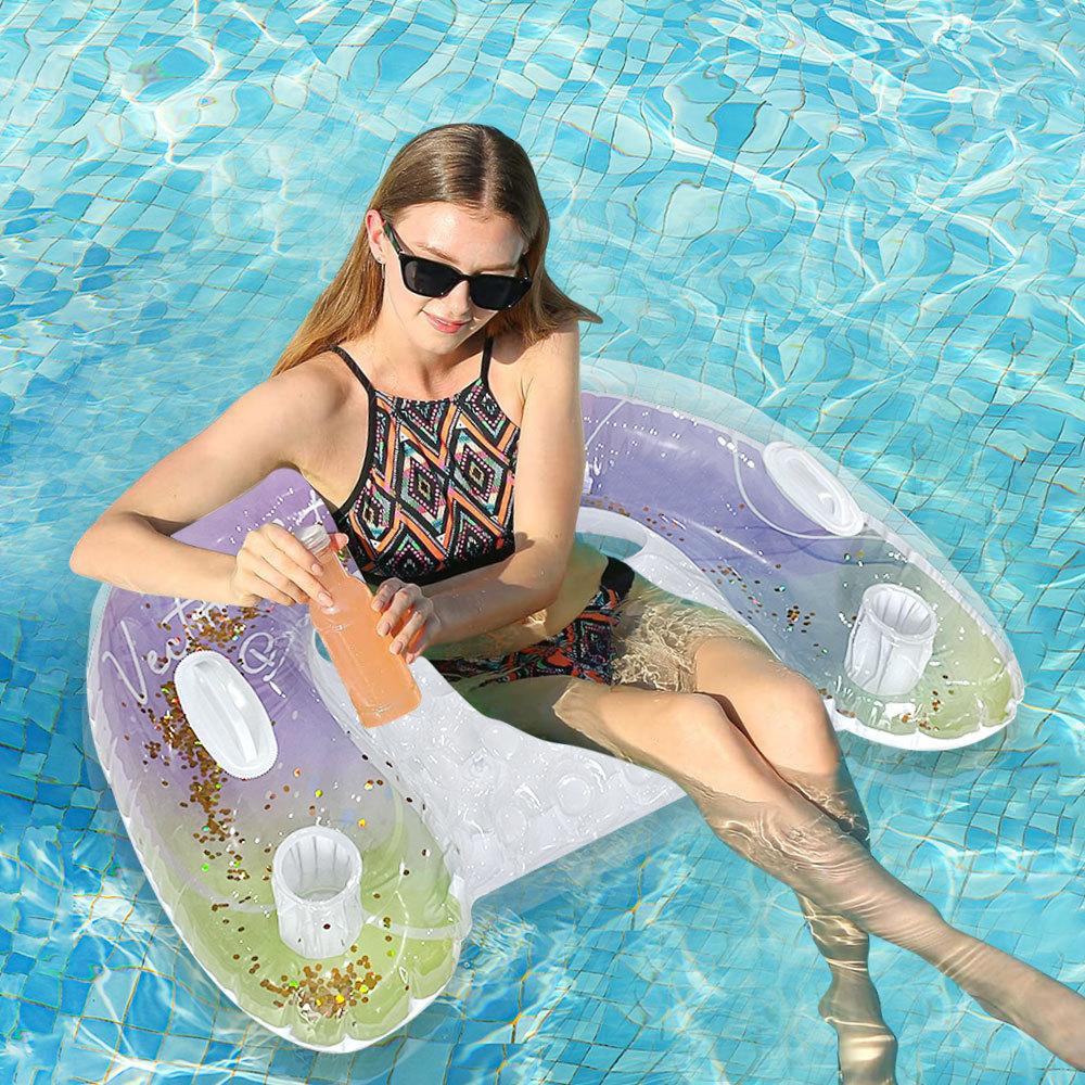 Klapp klapp gestreiften gestreiften bett schwimmende betten auf die aufblasbare lounge stuhl wasser