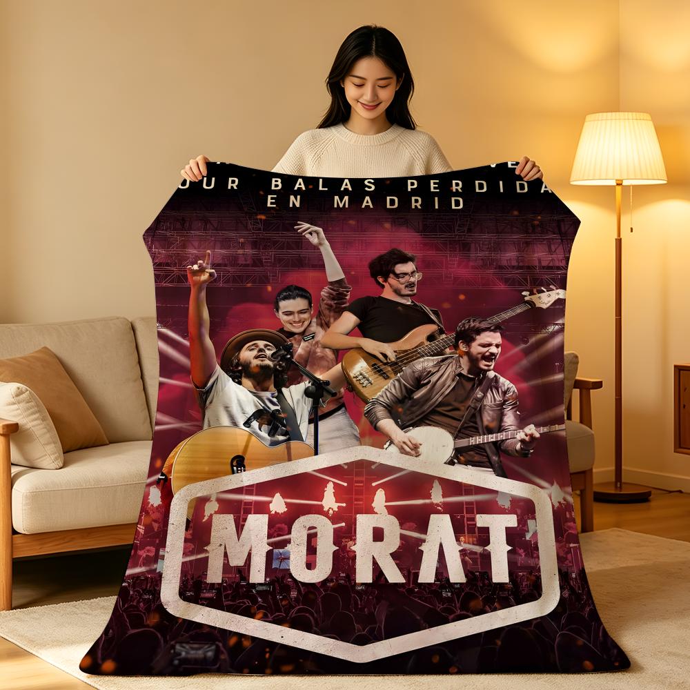 Music M-Morat Throw High-Density Short Plush Blanket Soft Skin-Friendly for Sofa Nap Air-Conditioned Room