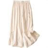 Retro Embroidered Tencel Wide-Leg Pants - Women’s High-Waist Summer Casual with Slit Tassel Details.