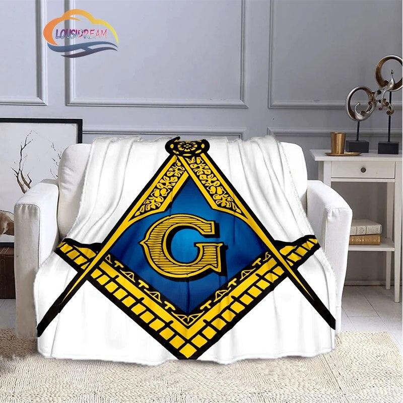 The Freemasons Blanket Freemasonry Series Flannel Cashmere Blanket Masonic Fluffy  All Seeing Eye Printing Pattern Blanke