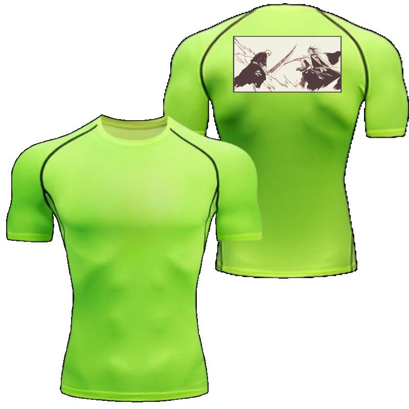 Men's Compressed Shirt Sports Quick Drying Fitness T-shirt Bleach Sweat-Absorbent Jogging Cycling Outdoor 8 Colors Short Sleeve