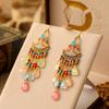 Fashion Ethnic Vintage Bohemian Waterdrop Drop Dangle Tassel Earrings Woman Beads Handmade Female Jewelry Wedding Earrings Gift