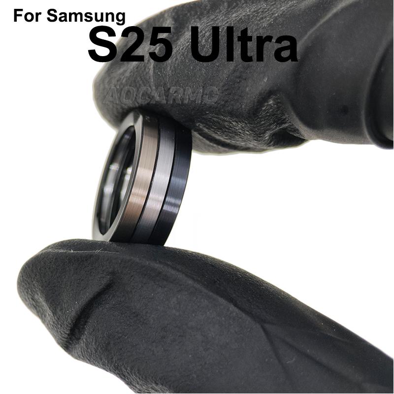 Aocarmo For Samsung Galaxy S25 Ultra SM-S938U/F/0/B S25U Rear Back Camera Lens Ring Metal Frame With Adhesive