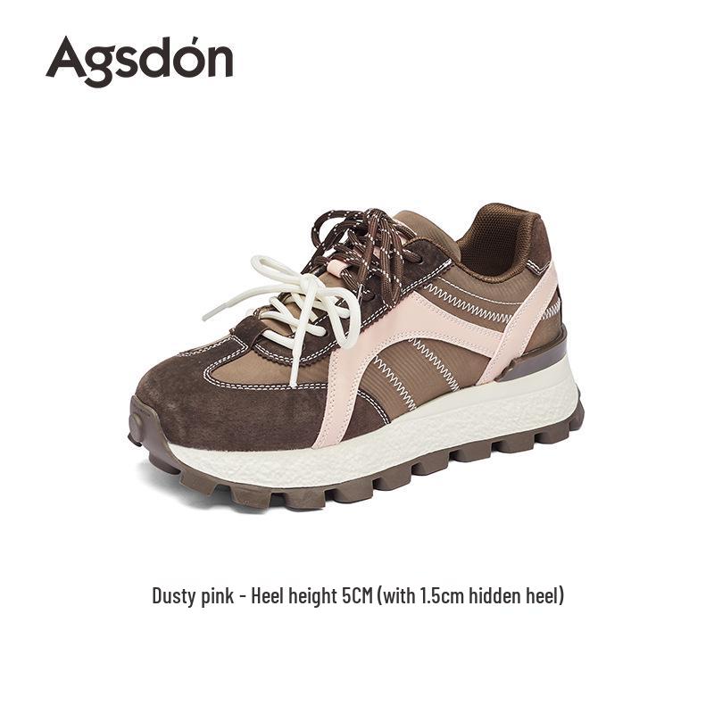 

Ogu Shideng Women s Retro Forrest Gump 2025 Thick-Soled White Sneakers - Autumn Casual German Trainer 38 коричневый/розовый