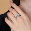 Jewelry Xiangyun Love of Life Jewelry Natural Blue Water Jade S925 Sterling Silver Light Luxury Green Agate Ring Women's Fashion Gifts
