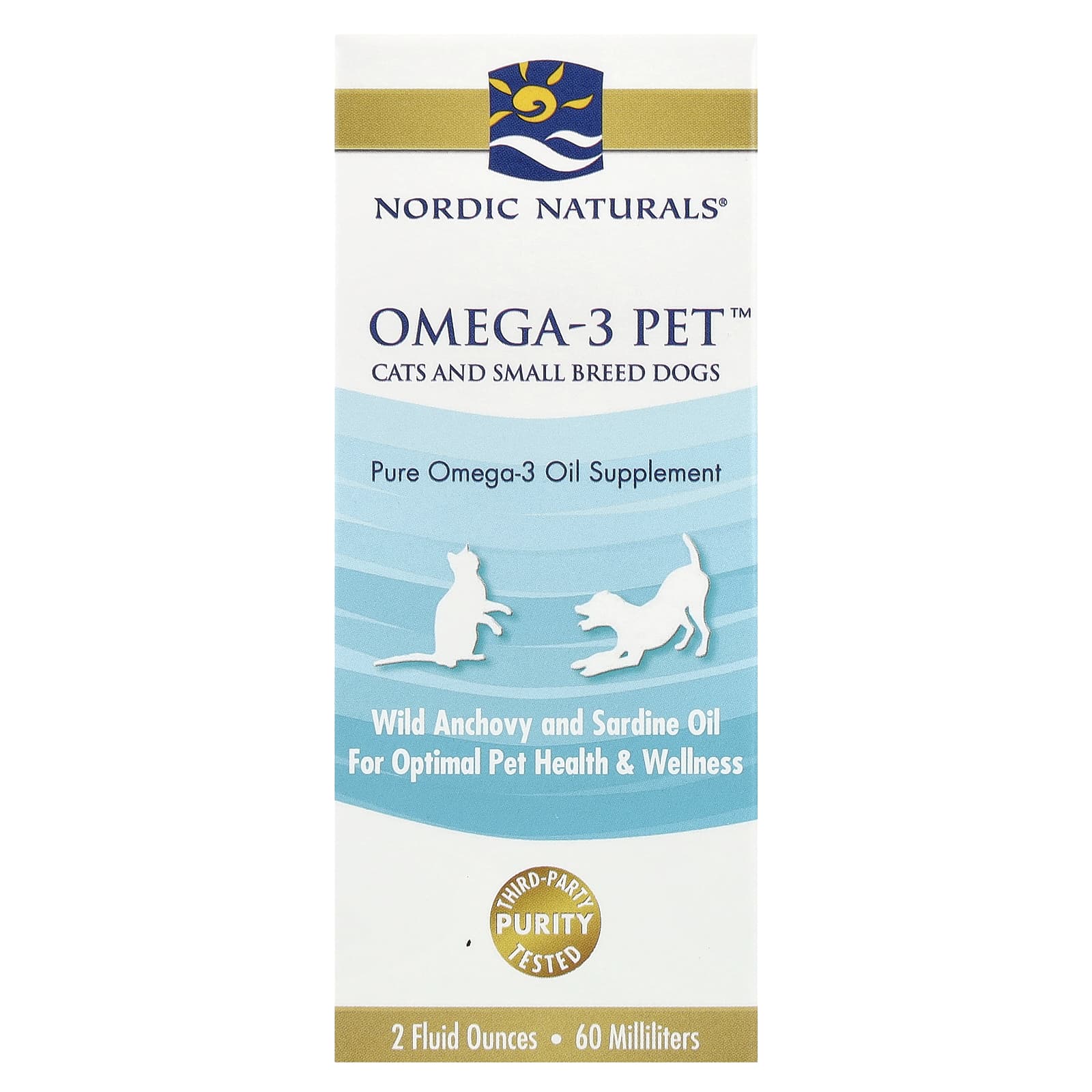 Nordic Naturals, Omega-3 Pet™, для кошек и мелких собак, 2 жидких унции (60 мл)